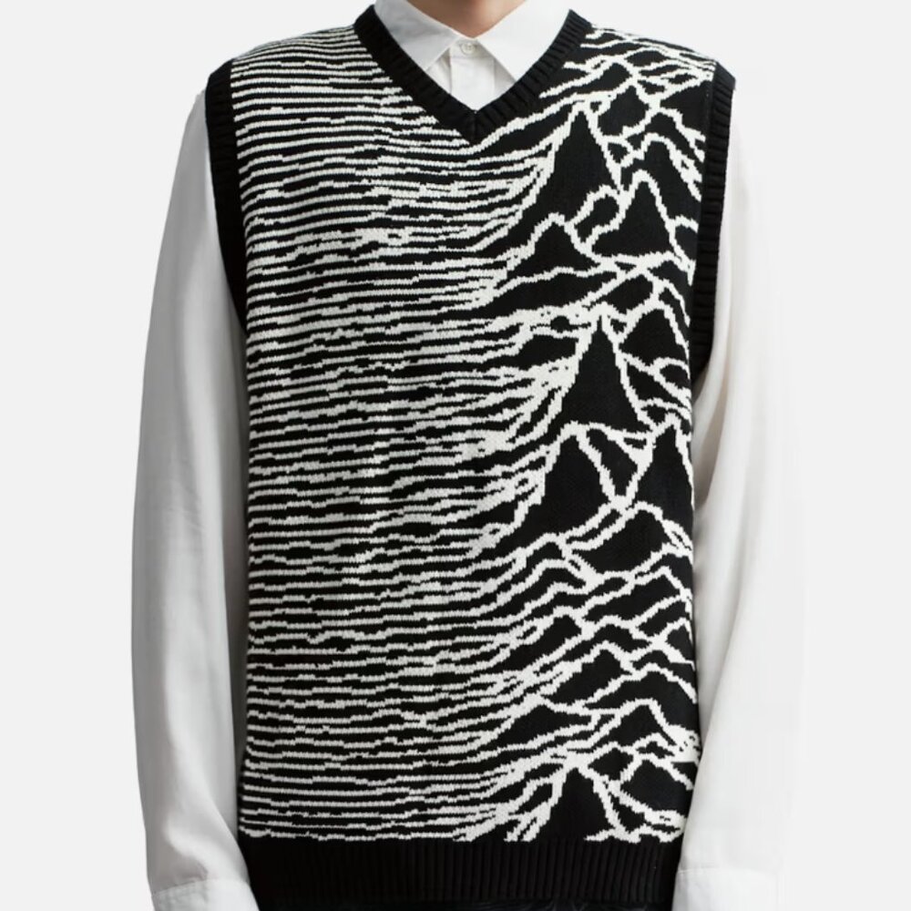 Pleasures x Joy Division Interzone Black and White Sweater Vest NWOT Size M